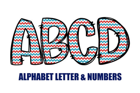 American Flag Doodle Alphabet Letter