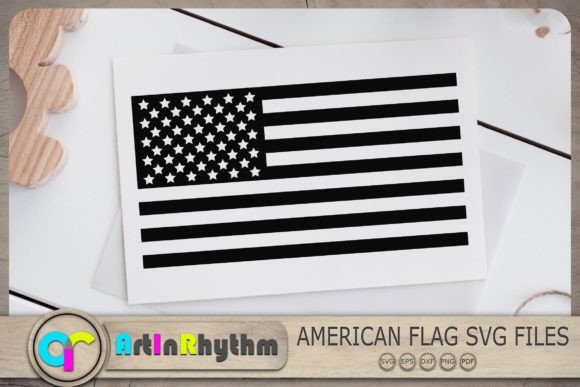 American Flag Silhouette SVG - 50 Stars