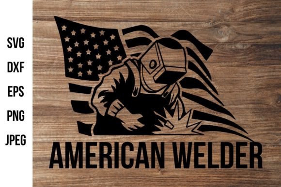 American Welder Flag Cut File: Graphics for Crafts