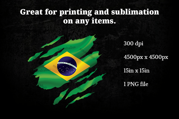 Brazil Ripped Flag PNG for Crafts and Graphics