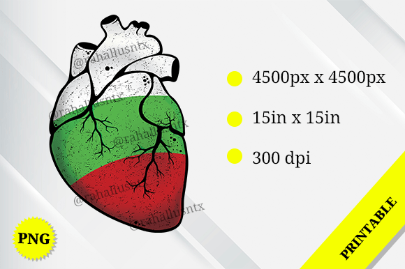 Bulgaria Heart Flag Graphics