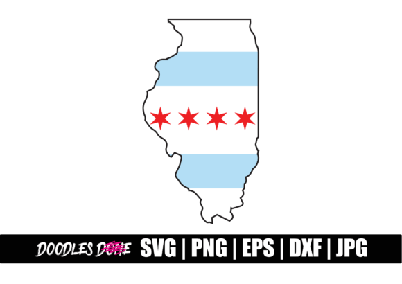 Chicago Flag SVG for Crafts and Graphics