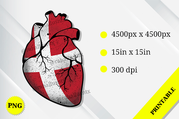 Denmark Heart Flag: Graphics and Crafts for Creative Branding