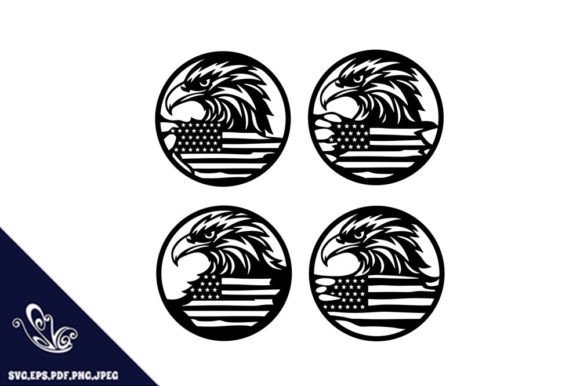 Eagle USA Flag SVG Laser Cut Files for Graphics and Crafts