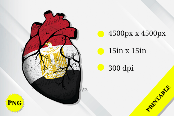 Egypt Heart Flag Graphics for Crafts