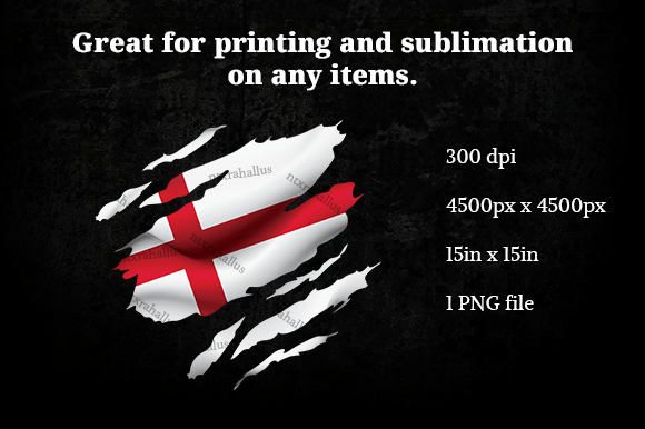 England Ripped Flag PNG for Crafts and Graphics