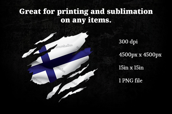 Finland Ripped Flag PNG: Graphics for Crafts and Content