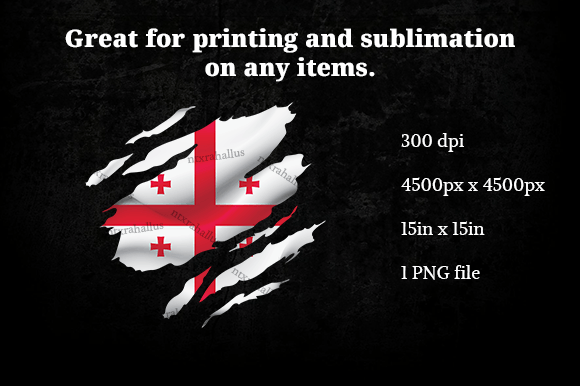 Georgia Ripped Flag PNG: Graphics for Crafts and Content