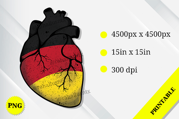 Germany Heart Flag Graphics for Crafts