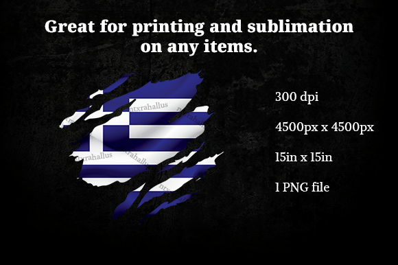 Greece Ripped Flag PNG for Crafts and Graphics