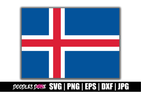 Iceland Flag SVG for Graphics and Crafts