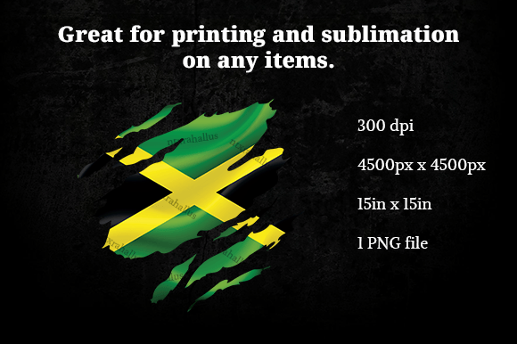 Jamaica Ripped Flag PNG Graphics for Crafts