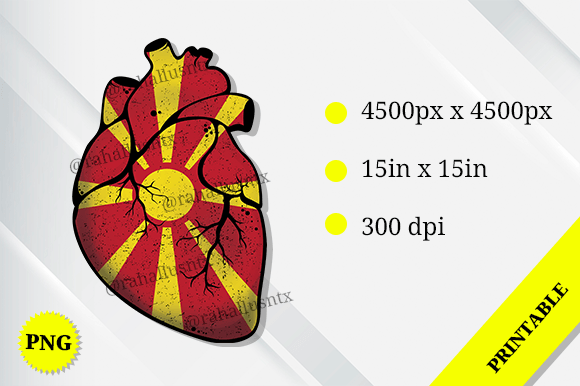 Macedonia Heart Flag Graphics for Crafts