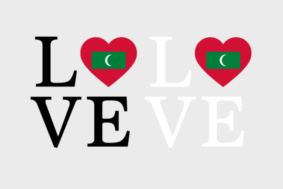 Maldives Flag, Love Maldives, SVG PNG