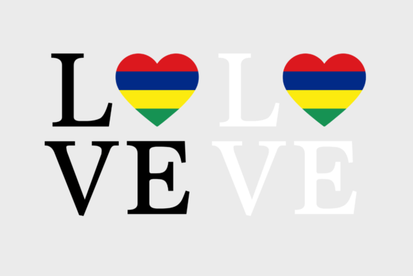Mauritius Flag, Love Mauritius SVG PNG