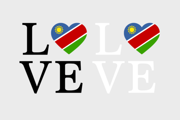 Namibia Flag, Love Namibia SVG PNG