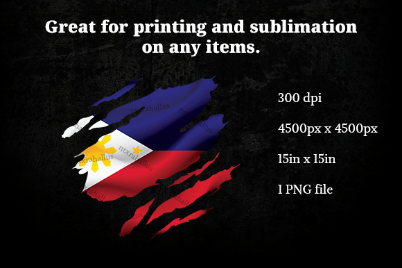 Philippines Ripped Flag PNG for Crafts and Graphics