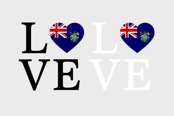 Pitcairn Flag, Love Pitcairn SVG PNG: Graphics for Crafts
