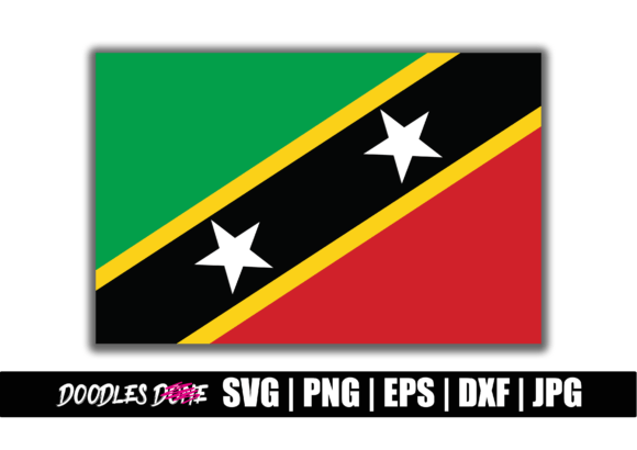 Saint Kitts Flag SVG for Graphics and Crafts