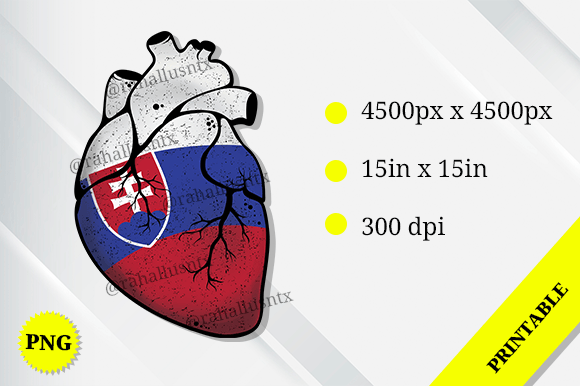 Slovakia Heart Flag Graphics for Crafts