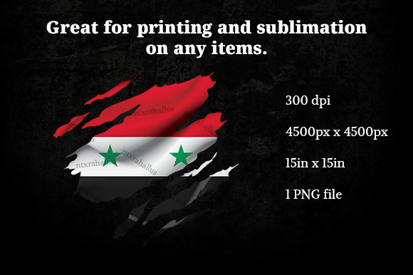 Syria Ripped Flag PNG: Graphics for Crafts