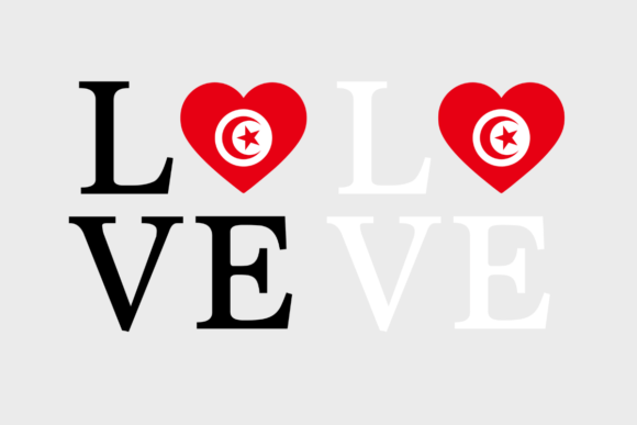 Tunisia Flag, Love Tunisia SVG PNG