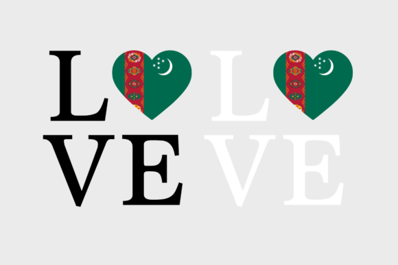 Turkmenistan Flag, Love Turkmenistan SVG