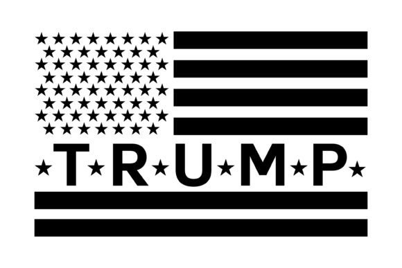 USA Flag Trump Embroidery Design