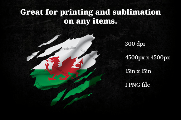 Wales Ripped Flag PNG: Graphics for Crafts