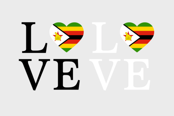 Zimbabwe Flag, Love Zimbabwe SVG PNG